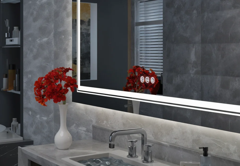 vanity with mirror and lights